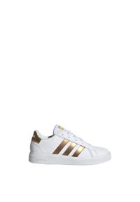 Adidas - Grand Court Sustainable Lace Shoes. Kolor: biały, wielokolorowy, żółty. Materiał: materiał. Sport: tenis
