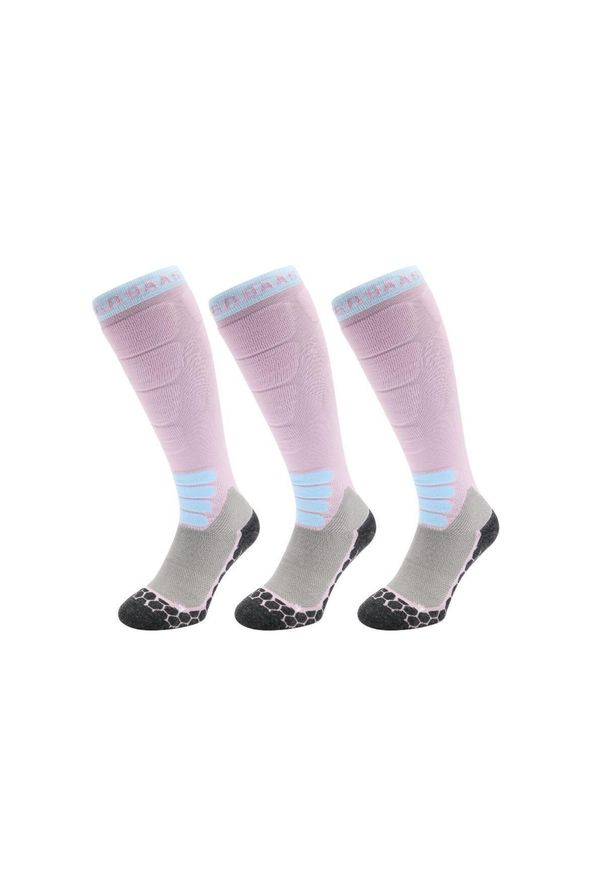 POEDERBAAS - Skarpety narciarskie Powder Boss damskie z wełny merino Pro, 3 sztuki, fioletowe. Kolor: fioletowy. Materiał: poliamid, elastan, wełna. Sport: narciarstwo