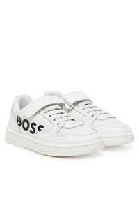 BOSS Sneakersy J51644 E Biały. Kolor: biały. Materiał: skóra #6