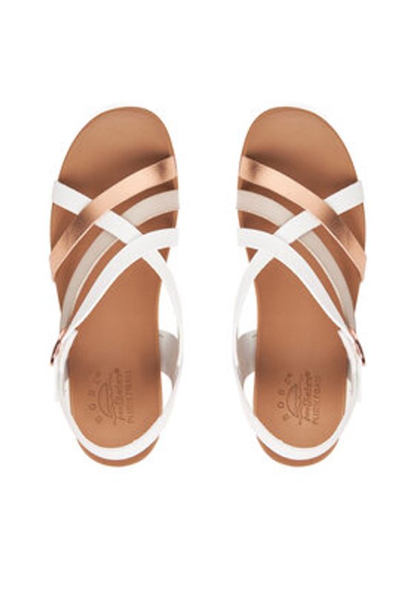 skechers - Skechers Sandały Desert Kiss Low-Peak Rank 114709/WHT Biały. Kolor: biały. Materiał: skóra