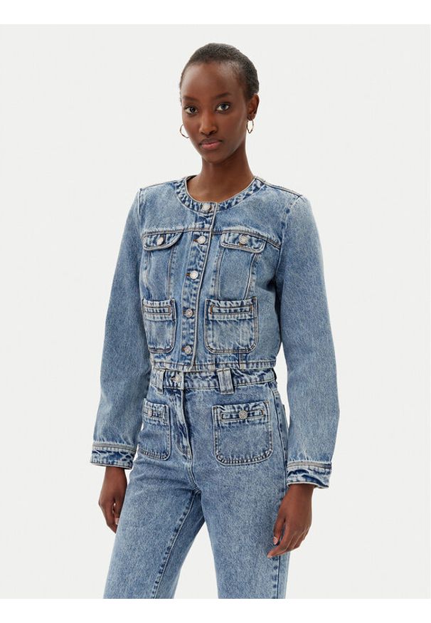 Morgan Kurtka jeansowa 251-VCHARME Niebieski Regular Fit. Kolor: niebieski. Materiał: bawełna