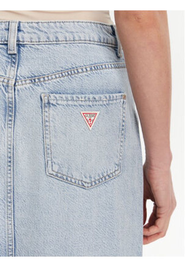 Guess Spódnica jeansowa W5GD83 D5B96 Niebieski Regular Fit. Kolor: niebieski. Materiał: lyocell