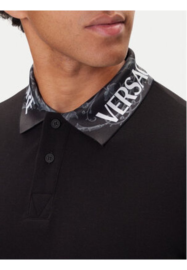 Versace Jeans Couture Polo 79GAGT03 CJ01T Czarny Regular Fit. Typ kołnierza: polo. Kolor: czarny. Materiał: bawełna