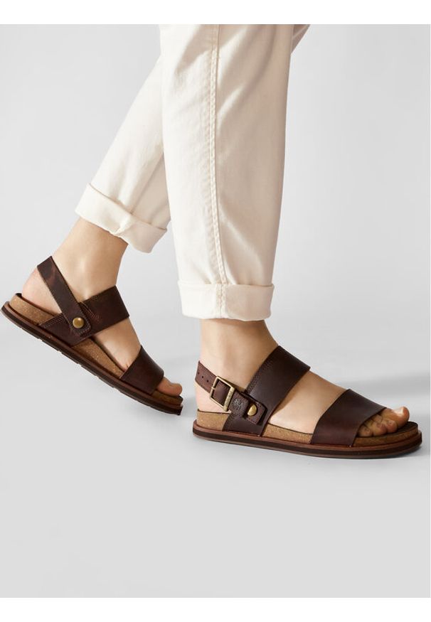 Timberland Sandały Amalfi Vibes 2Band Sandal TB0A419HV131 Brązowy. Kolor: brązowy. Materiał: skóra, nubuk
