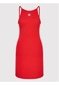 Adidas - adidas Sukienka letnia adicolor Classics HC2037 Czerwony Slim Fit. Kolor: czerwony. Materiał: bawełna. Sezon: lato