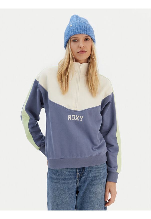 Roxy Bluza ERJFT04860 Niebieski Relaxed Fit. Kolor: niebieski. Materiał: bawełna