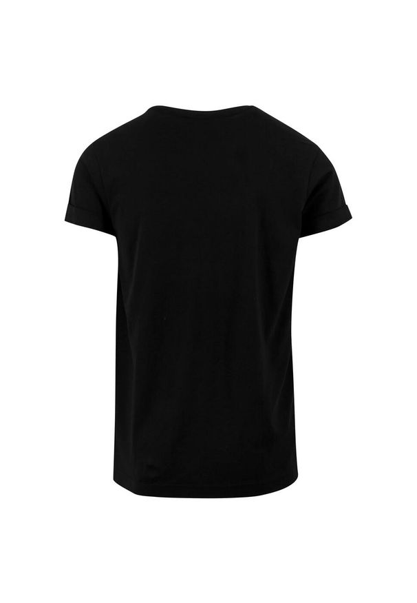 Urban Classics - T-shirt Męski Z Podwiniętym Rękawem. Kolor: czarny. Sport: turystyka piesza