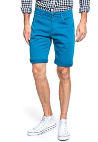 Mustang - SPODENKI MUSTANG Chicago Shorts Z Mykonos Blue 1009596 5320. Materiał: materiał