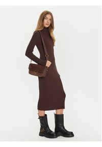 TwinSet - TWINSET Sukienka dzianinowa 242TT3062 Brązowy Slim Fit. Kolor: brązowy. Materiał: wiskoza, syntetyk