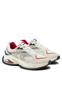 Tommy Jeans Sneakersy Confortable Runner EM0EM01416 Beżowy. Kolor: beżowy. Materiał: materiał #6