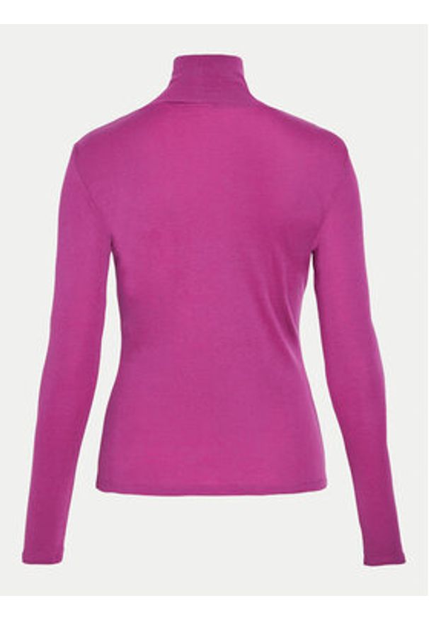 Vila Golf Jolini 14102279 Różowy Slim Fit. Typ kołnierza: golf. Kolor: różowy. Materiał: bawełna