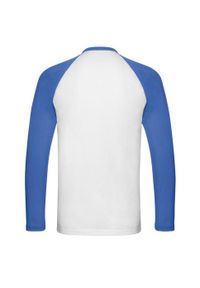 FRUIT OF THE LOOM - Męska Koszulka Baseballowa Z Długim Rękawem Valueweight. Kolor: biały, wielokolorowy, niebieski. Długość rękawa: długi rękaw. Długość: długie