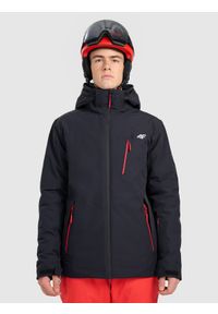 4f - 4F Kurtka narciarska membrana 10000 męska - czarna 3XL. Kolor: czarny. Materiał: materiał. Wzór: gładki. Sezon: zima #1