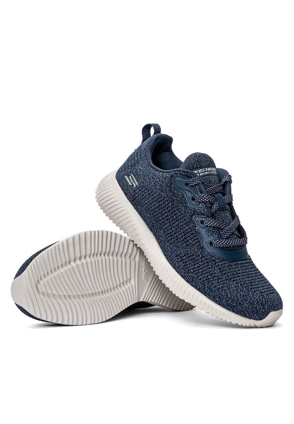 skechers - Sneakersy damskie granatowe Skechers Bobs Squad. Okazja: na co dzień. Kolor: niebieski. Materiał: materiał, guma. Sezon: lato