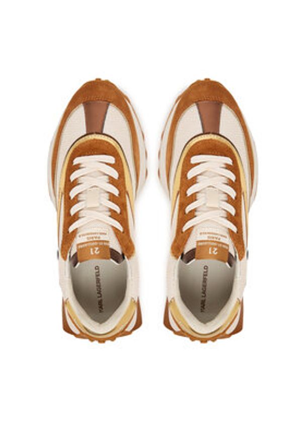 Karl Lagerfeld - KARL LAGERFELD Sneakersy Zone KL62930N Brązowy. Kolor: brązowy. Materiał: skóra, zamsz