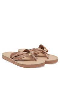 TOMMY HILFIGER - Tommy Hilfiger Japonki Th Chain Print Elevated Sandal FW0FW08519 Beżowy. Kolor: beżowy. Materiał: materiał. Wzór: nadruk