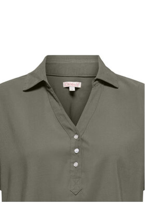 only - ONLY Polo Aris 15364279 Zielony Loose Fit. Typ kołnierza: polo. Kolor: zielony. Materiał: wiskoza