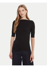 Calvin Klein Bluzka LV044C217G Czarny Slim Fit. Kolor: czarny. Materiał: bawełna