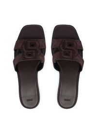 BOSS Klapki Charlize 50563333 Brązowy. Kolor: brązowy. Materiał: zamsz, skóra #5