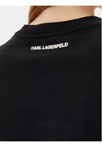 Karl Lagerfeld - KARL LAGERFELD T-Shirt A1W17126 Czarny Regular Fit. Typ kołnierza: dekolt w karo. Kolor: czarny. Materiał: bawełna #3