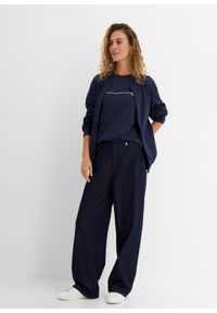 bonprix - T-shirt z haftem. Kolor: niebieski. Materiał: bawełna. Wzór: haft. Styl: klasyczny #3