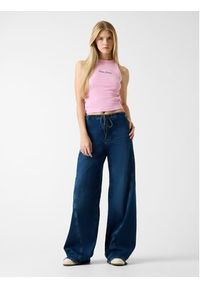 Guess Jeans Top W6RP23 KA0H1 Różowy Classic Fit. Kolor: różowy. Materiał: bawełna #5