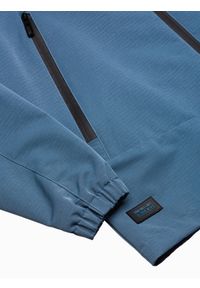 Ombre Clothing - Kurtka męska przejściowa C478 - niebieska - XXL. Kolor: niebieski. Materiał: poliester #4