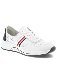 Białe Sneakersy S.Barski Modne Obuwie Damskie. Okazja: na spacer. Kolor: biały. Materiał: jeans, materiał. Sport: turystyka piesza