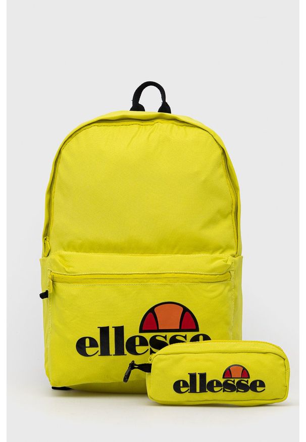 Ellesse Plecak męski kolor żółty duży z nadrukiem. Kolor: żółty. Wzór: nadruk