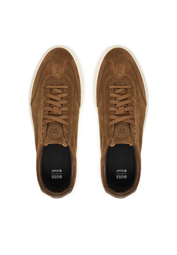 BOSS Sneakersy Kieran 50554611 Beżowy. Kolor: beżowy. Materiał: skóra, zamsz
