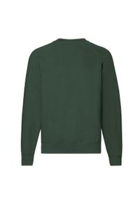 FRUIT OF THE LOOM - Męska Klasyczna Bluza Raglanowa. Kolor: zielony. Długość rękawa: raglanowy rękaw