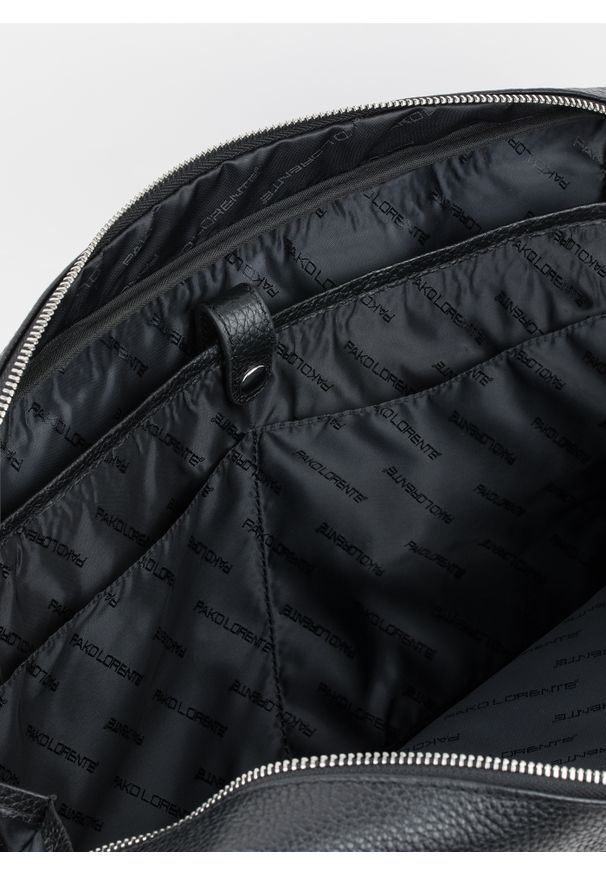 Pako Lorente - PAKO LORENTE – Skórzana czarna aktówka męska. Kolor: czarny. Materiał: skóra