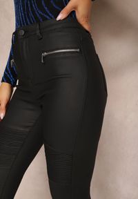Renee - Czarne Spodnie Skinny z Imitacji Skóry Seza. Stan: podwyższony. Kolor: czarny. Materiał: skóra. Styl: elegancki #2