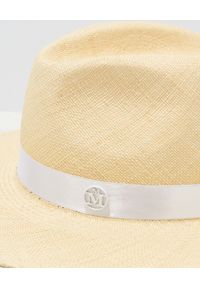 MAISON MICHEL PARIS - Beżowy kapelusz Henrietta. Kolor: beżowy. Wzór: aplikacja