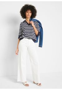 bonprix - Shirt polo z mieszanki bawełny z wiskozą. Typ kołnierza: polo. Kolor: niebieski. Materiał: wiskoza, bawełna #2