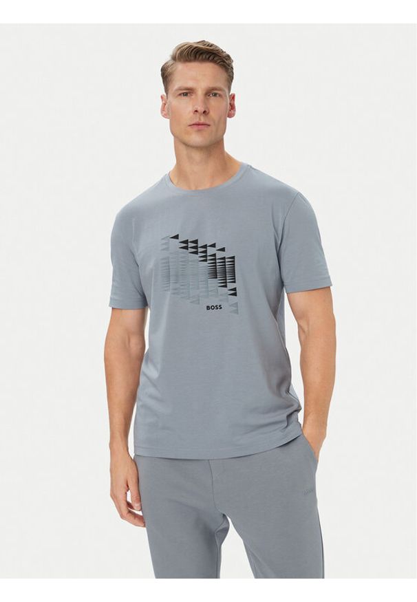 BOSS T-Shirt Network Flag 50566853 Szary Regular Fit. Kolor: szary. Materiał: bawełna
