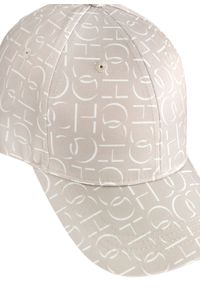 Ochnik - Beżowa czapka z daszkiem z monogramem unisex. Kolor: beżowy. Materiał: bawełna