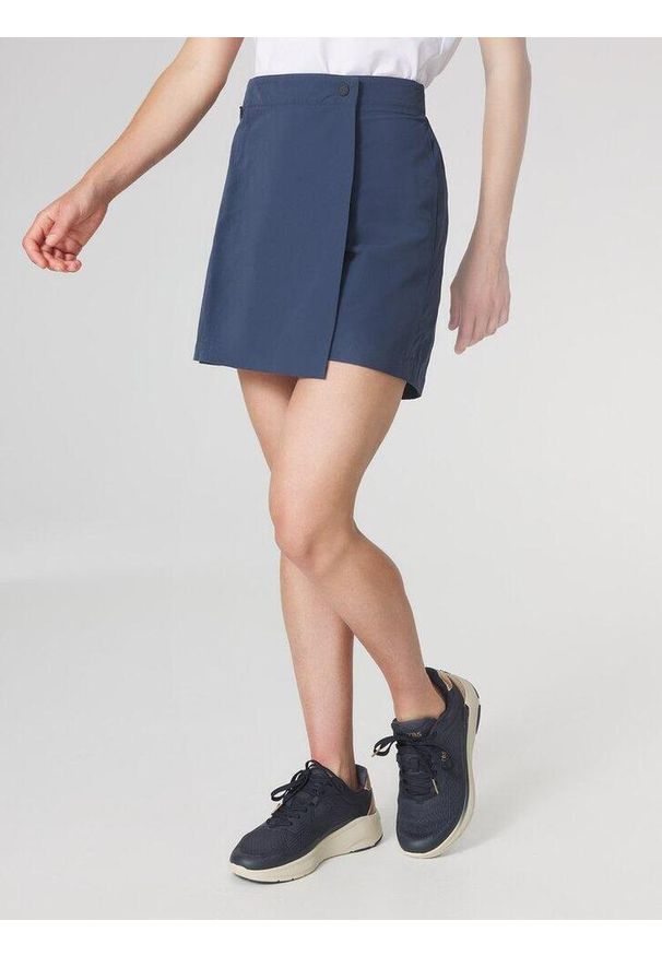 Skort damski TBS Deliasho. Kolor: niebieski. Materiał: materiał