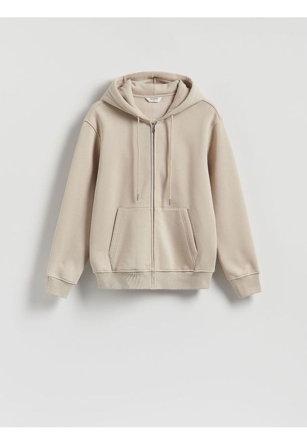 Reserved - Bluza z kapturem - beżowy. Typ kołnierza: kaptur. Kolor: beżowy. Materiał: dzianina, bawełna