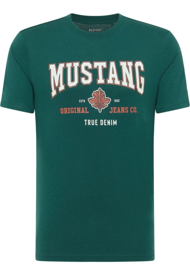 Męski T-Shirt Mustang Style Alex C Print June Bug 1014462 6485. Wzór: nadruk