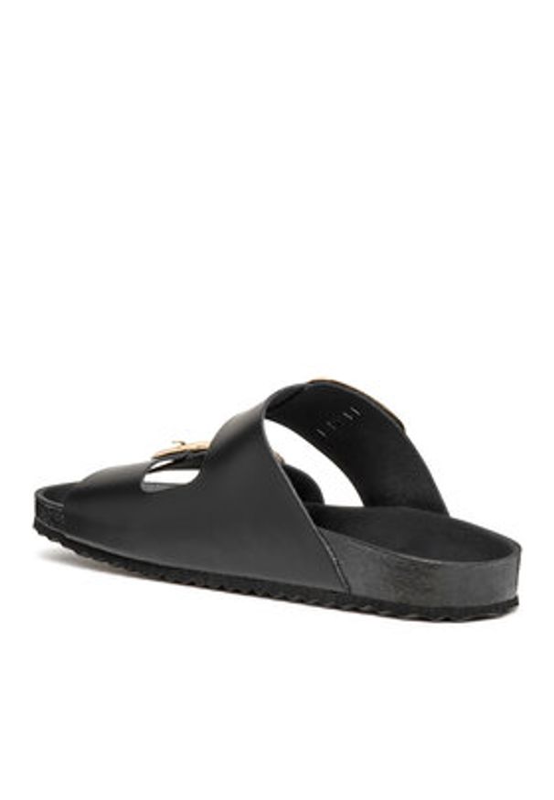 Geox Klapki D Brionia R D45Y3B 000T5 C9999 Czarny. Kolor: czarny. Materiał: skóra