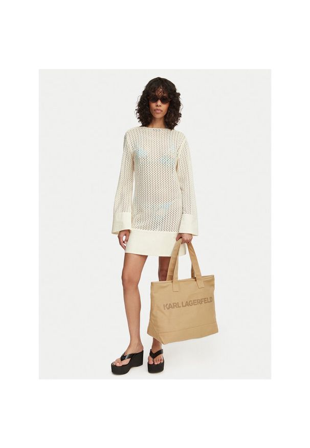 Karl Lagerfeld - Torebka KARL LAGERFELD. Kolor: beżowy