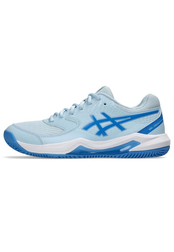 Buty do tenisa damskie Asics Gel Dedicate 8. Zapięcie: sznurówki. Kolor: niebieski. Materiał: materiał, syntetyk, tkanina. Szerokość cholewki: normalna. Sport: tenis