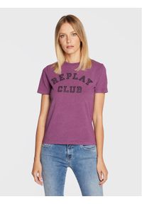 Replay T-Shirt W3510A.000.22662M Fioletowy Slim Fit. Kolor: fioletowy. Materiał: bawełna