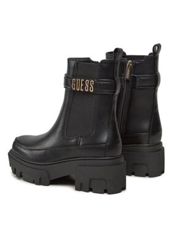 Guess Botki Yelma FL8YEA ELE10 Czarny. Kolor: czarny. Materiał: skóra