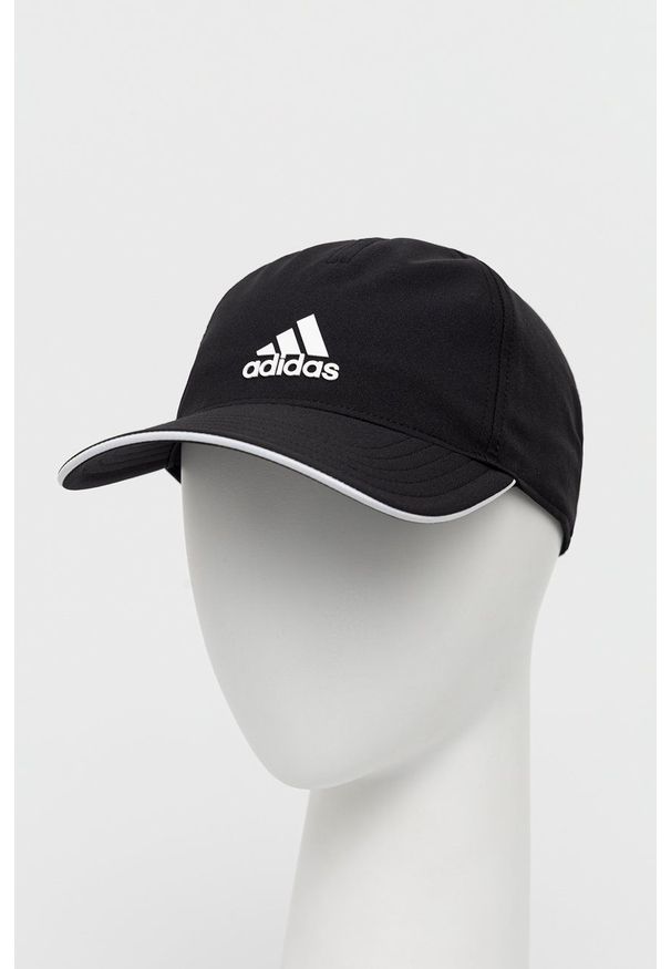 Adidas - adidas Czapka HD7242 kolor czarny z aplikacją. Kolor: czarny. Materiał: materiał. Wzór: aplikacja