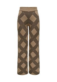 only - ONLY Spodnie dzianinowe Anny 15327634 Beżowy Loose Fit. Kolor: beżowy. Materiał: syntetyk
