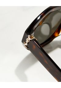 SAINT LAURENT - Marmurkowe okulary przeciwsłoneczne. Kolor: brązowy. Materiał: nylon #4