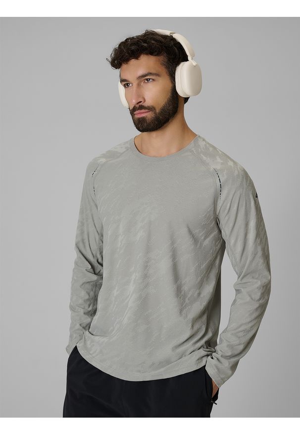 4f - 4F Longsleeve do biegania szybkoschnący męski - szary M. Kolor: szary. Długość rękawa: długi rękaw. Długość: długie. Sport: fitness, bieganie