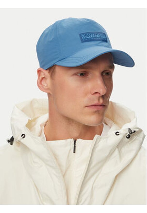 Napapijri Czapka z daszkiem F-Box Logo NP0A4IGB Niebieski. Kolor: niebieski. Materiał: nylon, poliamid